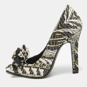 Roberto Cavalli Multicolor Printed Fabric Bow Pumps Size 36, Pumps - Luxury Closet catalog