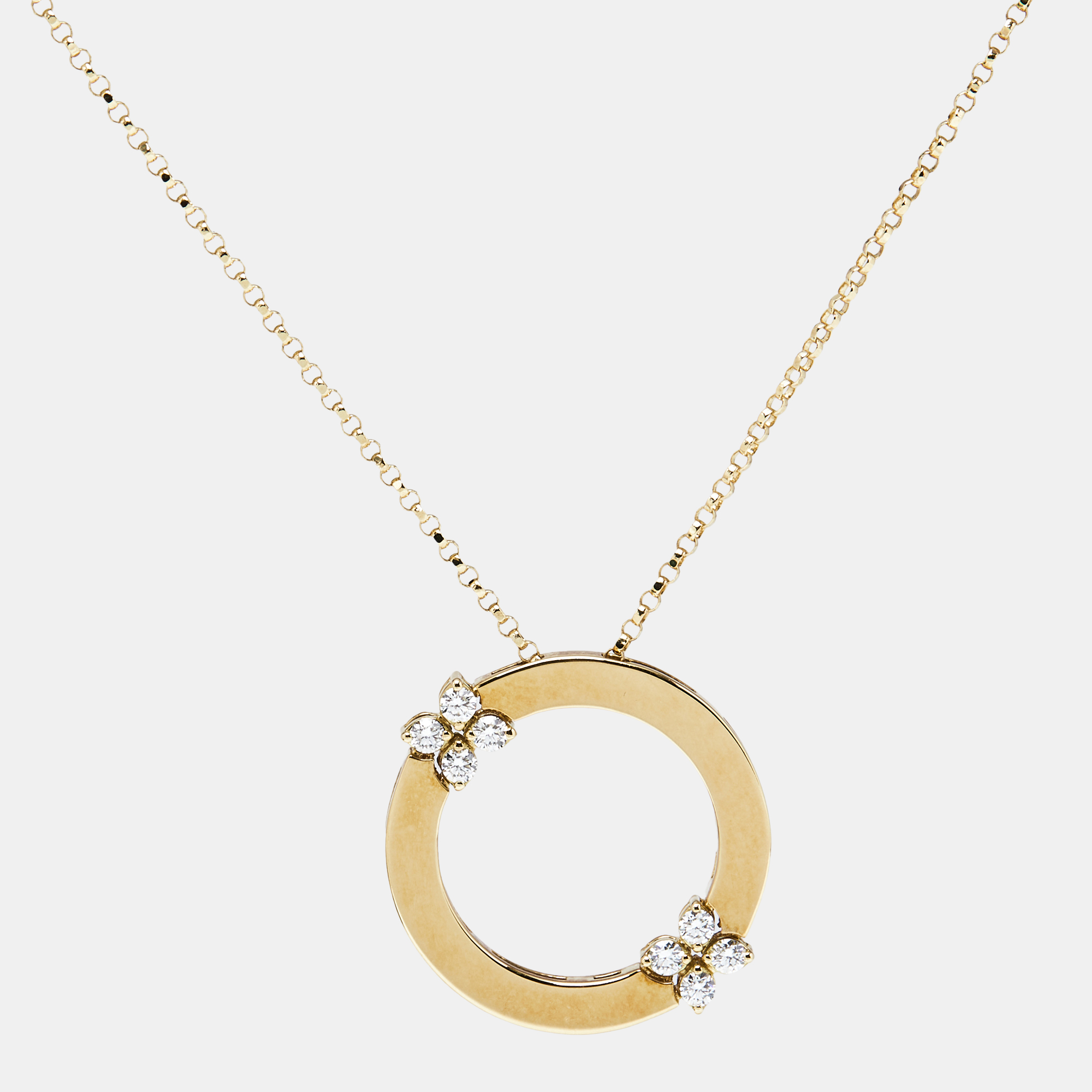 Roberto Coin Love in Verona Diamond 18k Yellow Gold Pendant Necklace, Necklaces - Luxury Closet catalog