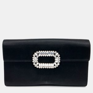 Roger Vivier Black Satin satin clutch and shoulder bag, Clutches & Special Occasion Bags - Luxury Closet catalog
