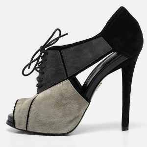 Roger Vivier Multicolor Suede Cutout Lace Up Booties Size 37, Boots - Luxury Closet catalog