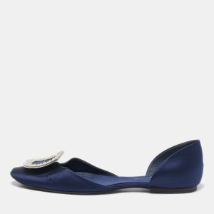Roger Vivier Blue Satin D'orsay Ballet Flats Size 38.5, Flats - Luxury Closet catalog
