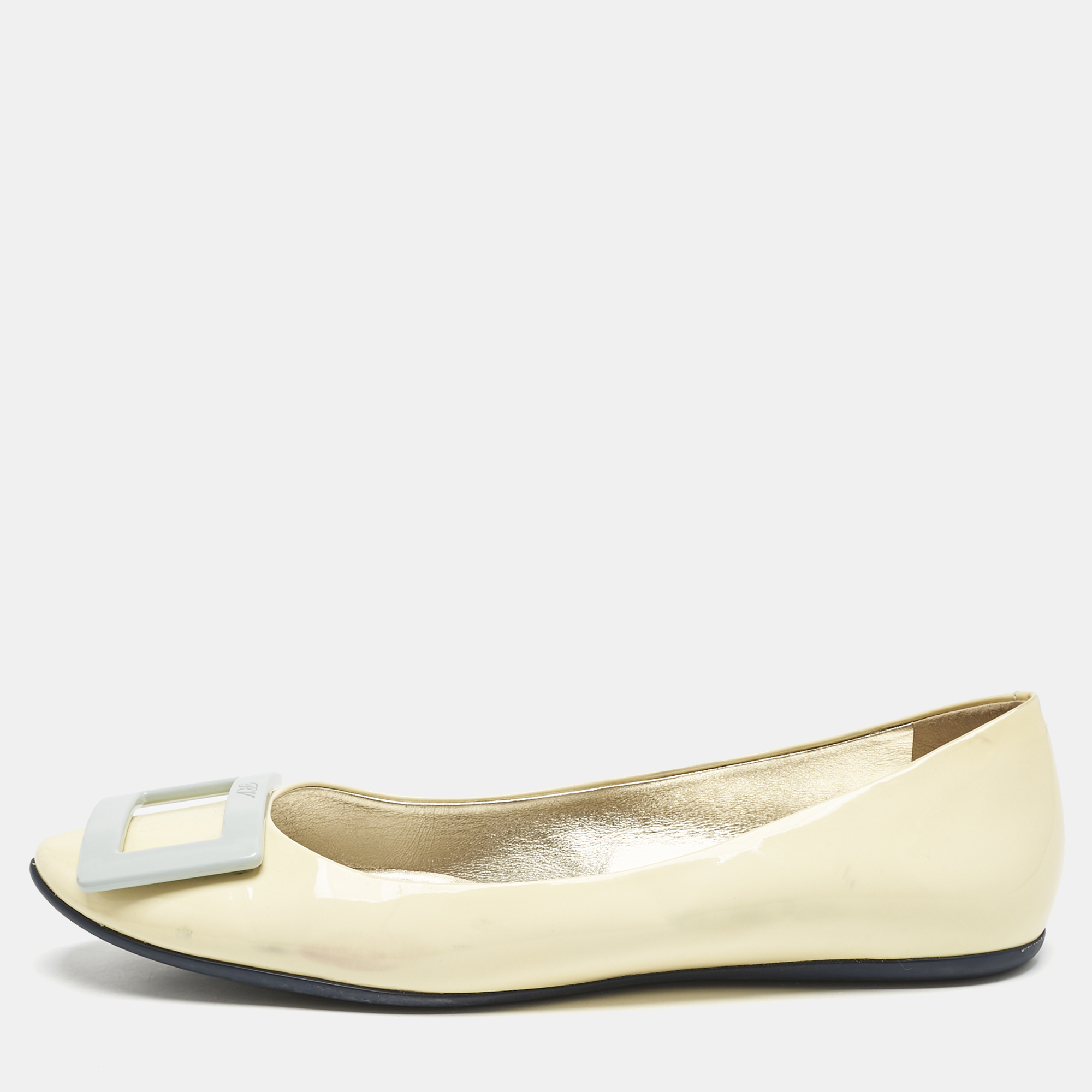Roger Vivier Yellow Patent Leather Trompette Ballet Flats Size 39, Flats - Luxury Closet catalog