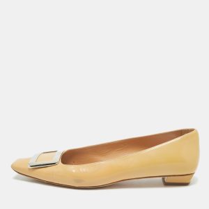 Roger Vivier Beige Leather Trompette Flats Size 40.5, Flats - Luxury Closet catalog