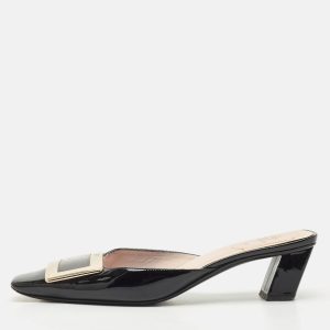 Roger Vivier Black Patent Leather Belle Vivier Mules Size 37, Sandals - Luxury Closet catalog