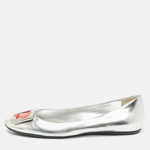 Roger Vivier Silver Leather Gommette Love Ballet Flats Size 41, Flats - Luxury Closet catalog