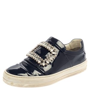 Rger Vivier Blue Patent Leather Sneaky Viv Embellished Low Top Sneakers Size 35, Athletic Shoes & Sneakers - Luxury Closet catalog