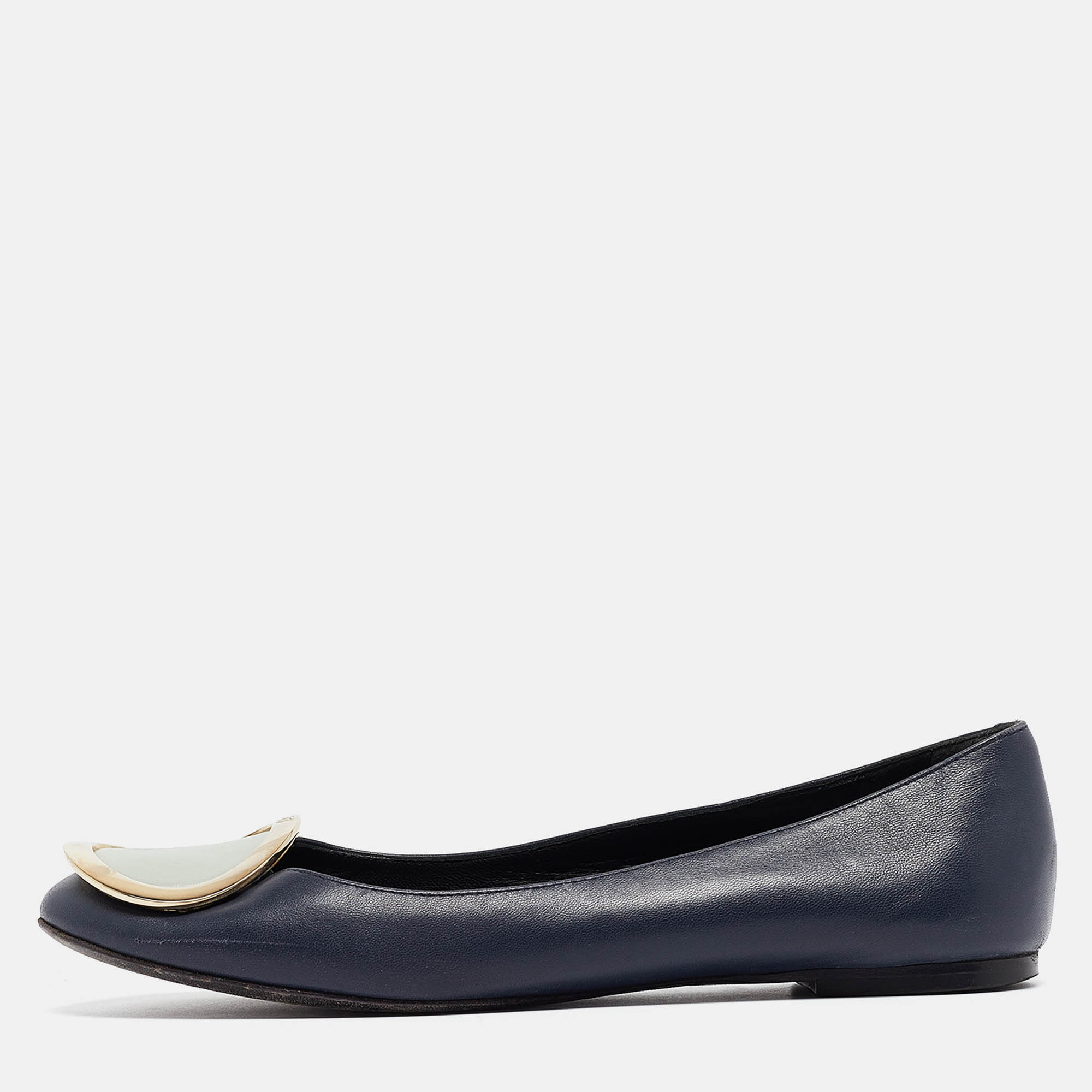 Roger Vivier Navy Blue Leather Ballet Flats Size 35.5, Flats - Luxury Closet catalog
