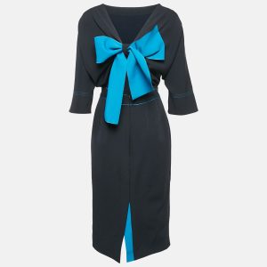 Roksanda Ilincic Navy Blue Stretch Crepe Bow Detail Short Dress M, Dresses - Luxury Closet catalog