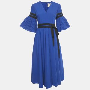 Roksanda Persian Blue Cotton Blend Pleated Amalia Midi Dress S, Dresses - Luxury Closet catalog