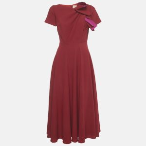 Roksanda Red Crepe Bow Detail Midi Dress S, Dresses - Luxury Closet catalog