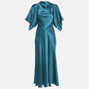 Roksanda Blue Satin Blue Flared Long Dress M, Dresses - Luxury Closet catalog