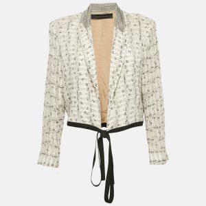 Roland Mouret Off White Patterned Cotton Knit Wrap Jacket XL, Coats & Jackets - Luxury Closet catalog