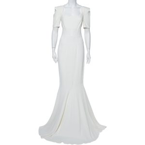 Roland Mouret White Crepe Paneled Detail Fitted Jansen Gown L, Dresses - Luxury Closet catalog