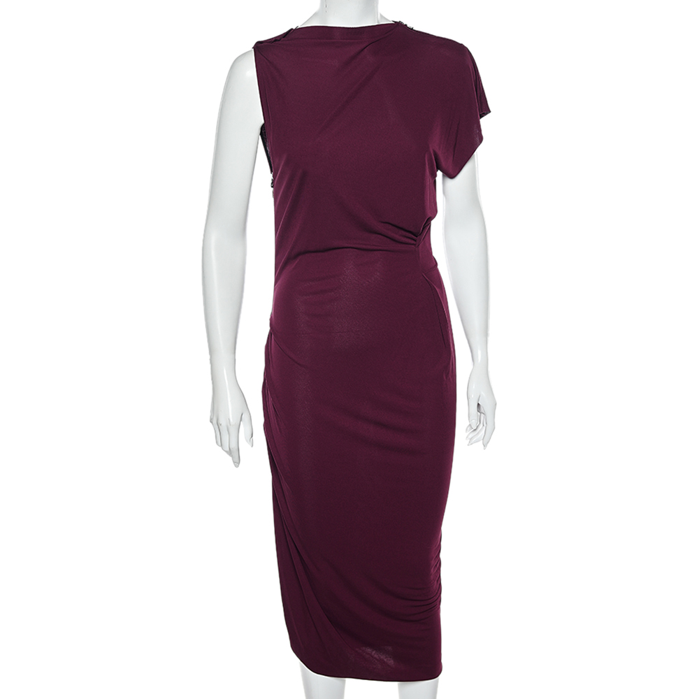 Roland Mouret Magenta Jersey Draped Detail Midi Dress L, Dresses - Luxury Closet catalog
