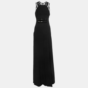 Roland Mouret Black Crepe Lace Inset Vasall Long Dress S, Dresses - Luxury Closet catalog