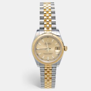 Rolex Champagne 18k Yellow Gold Stainless Steel Datejust 178273 Women's Wristwatch 31 mm, Watches - Luxury Closet catalog