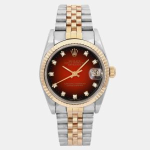 Rolex Red 18k Yellow Gold Stainless Steel Datejust 68273 Automatic Women's Wristwatch 31 mm, Watches - Luxury Closet catalog