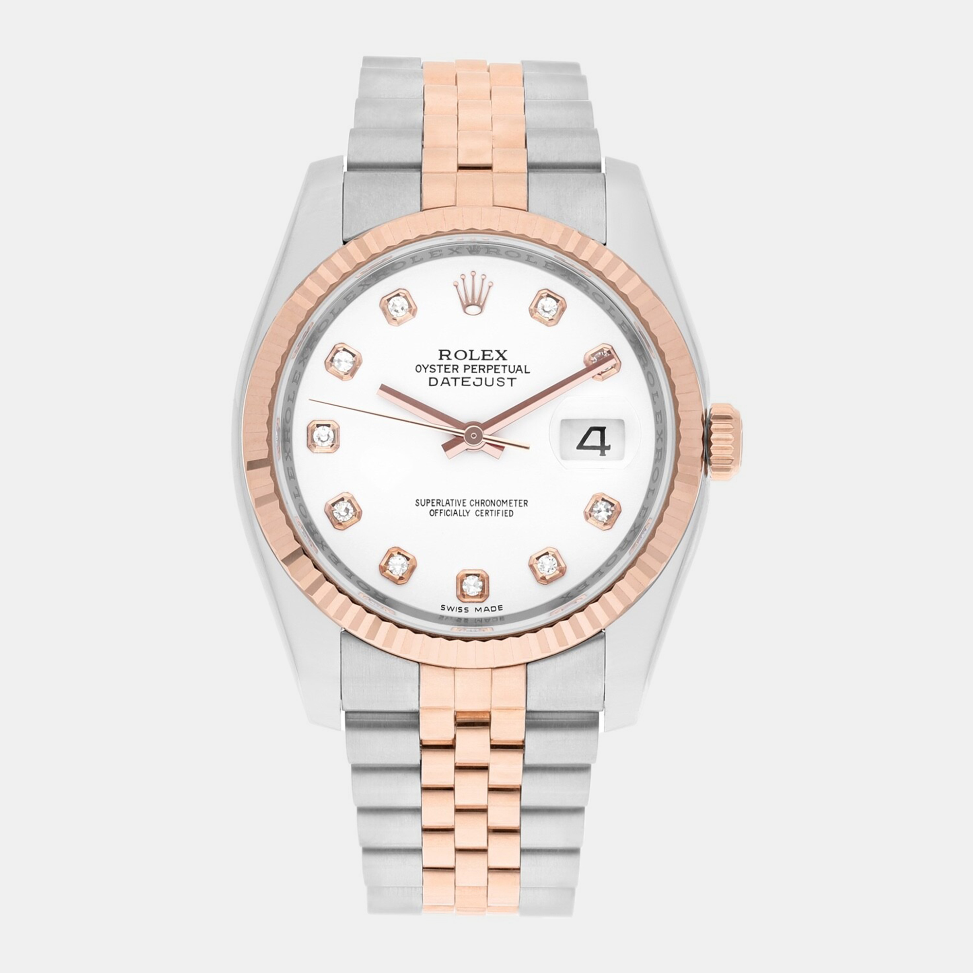 Rolex Datejust 116231 Automatic White 18k Rose Gold Stainless Steel Women's Wristwatch 36 mm, Watches - Luxury Closet catalog