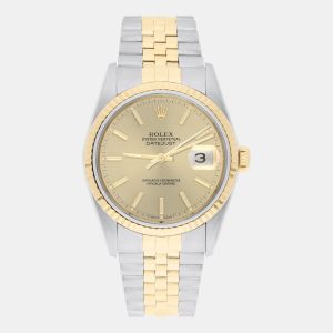 Rolex Datejust 16233 Automatic Champagne 18k Yellow Gold Stainless Steel Women's Wristwatch 36 mm, Watches - Luxury Closet catalog