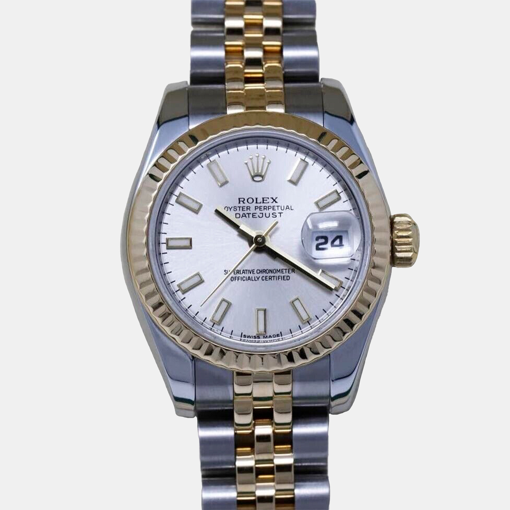 Rolex Datejust 179173 Automatic Silver 18k Yellow Gold Stainless Steel Women's Wristwatch 26 mm, Watches - Luxury Closet catalog
