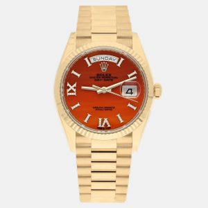 Rolex Day-Date 128238 Automatic Orange 18K Yellow Gold Women's Wristwatch 36 mm, Watches - Luxury Closet catalog