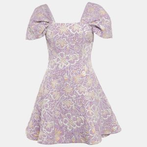 ROTATE BIRGER CHRISTENSEN Purple Floral Jacquard Mini Dress M, Dresses - Luxury Closet catalog