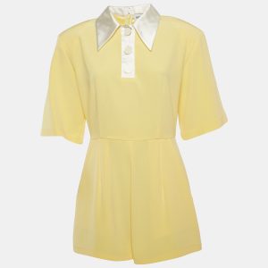 Rowen Rose Yellow Crepe Cady Playsuit M, Suits - Luxury Closet catalog