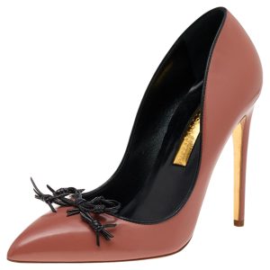 Rupert Sanderson Pink/Black Leather Embellished Pumps Size 40, Pumps - Luxury Closet catalog