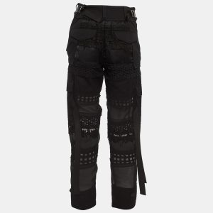 Sacai Black Eyelet Lace & Sheer Chiffon Paneled Trousers S, Clothing - Luxury Closet catalog