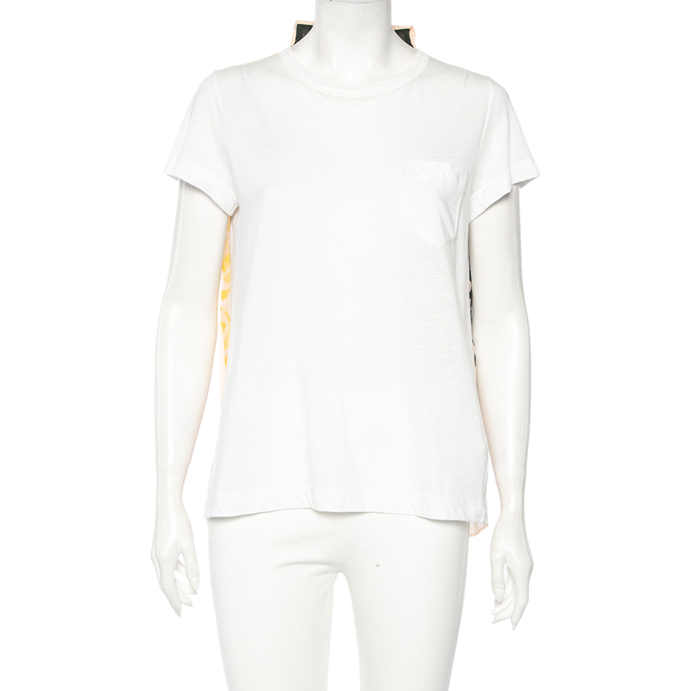 Sacai Multicolored Printed Back Chiffon & Linen Tunic T-Shirt S, Shirts & Tops - Luxury Closet catalog