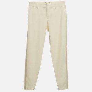 Saint Laurent Cream Wool Slim Fit Trousers S, Clothing - Luxury Closet catalog