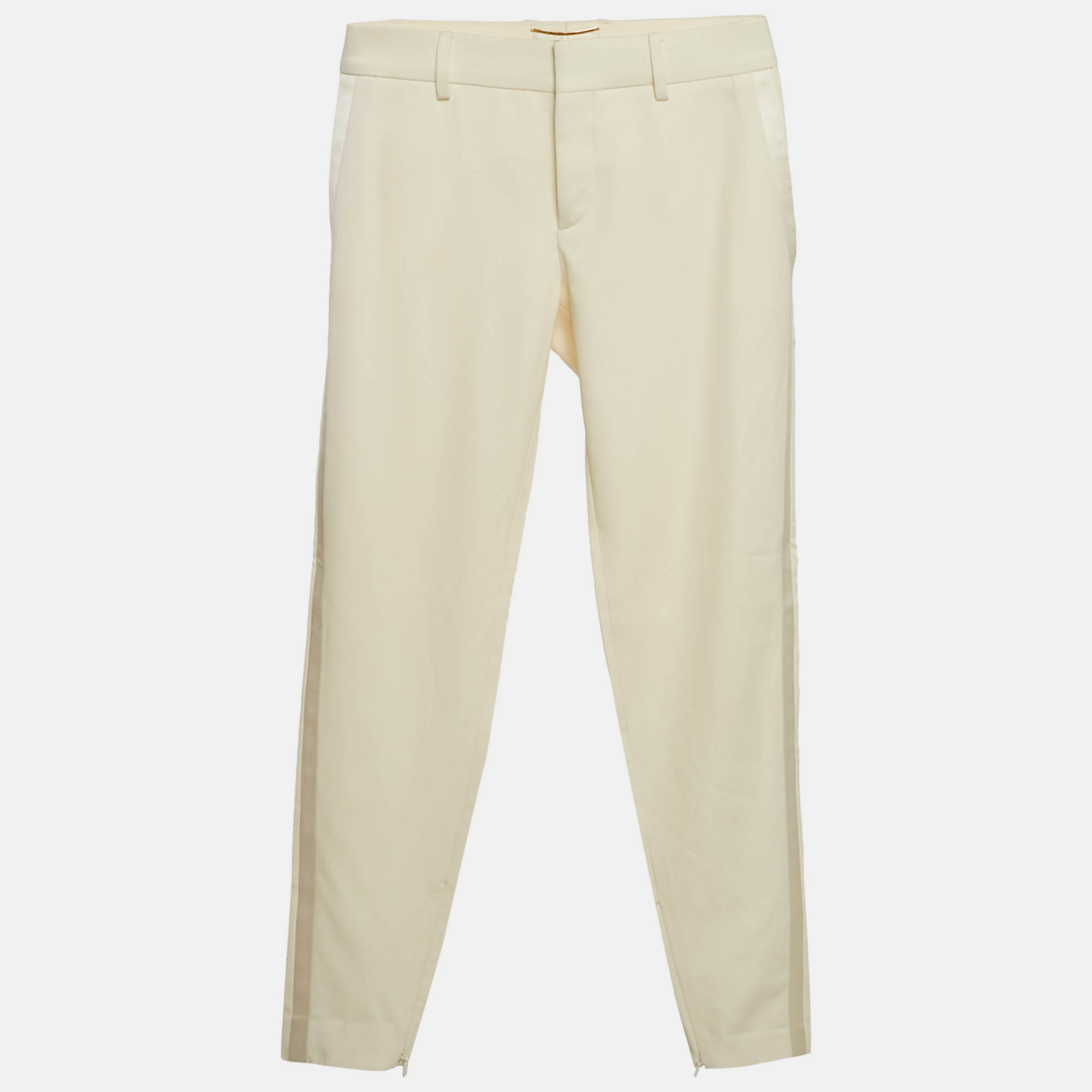 Saint Laurent Cream Wool Slim Fit Trousers S, Clothing - Luxury Closet catalog