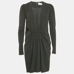 Saint Laurent Black Crepe Plunging Neck Mini Dress M, Dresses - Luxury Closet catalog