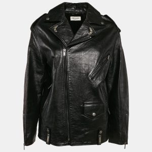 Saint Laurent Black Leather Zip-Up Jacket S, Coats & Jackets - Luxury Closet catalog