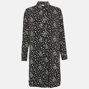 Saint Laurent Paris Black Stars Print Crepe Shirt Dress M, Dresses - Luxury Closet catalog