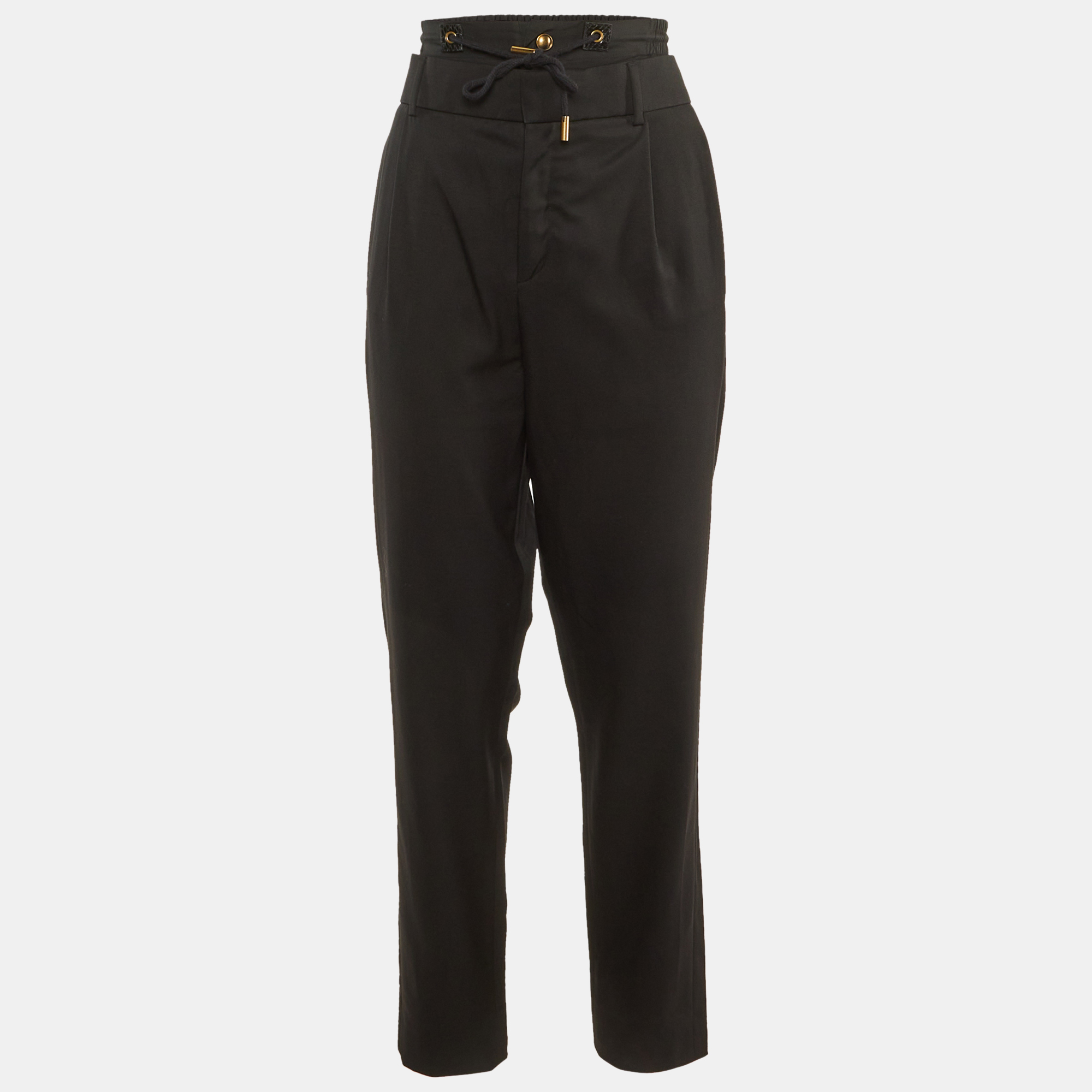 Saint Laurent Black Wool Elasticated Waist Detail Pants L, Clothing - Luxury Closet catalog