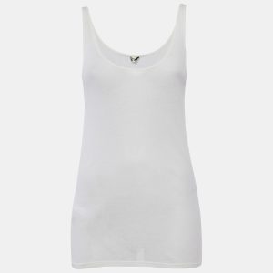 Saint Laurent Paris Cream Rib Knit Tank Top M, Shirts & Tops - Luxury Closet catalog