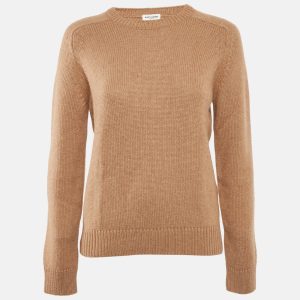 Saint Laurent Paris Camel Brown Rib Knit Crew Neck Sweater L, Sweaters & Cardigans - Luxury Closet catalog