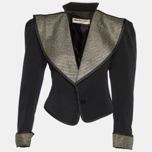 Saint Laurent Vintage Black Ribbed Lurex Collar Detail Jacket S, Coats & Jackets - Luxury Closet catalog