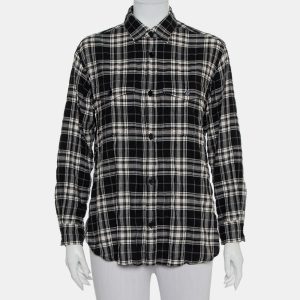 Saint Laurent Paris Black Plaided Flannel Button Front Shirt S, Shirts & Tops - Luxury Closet catalog