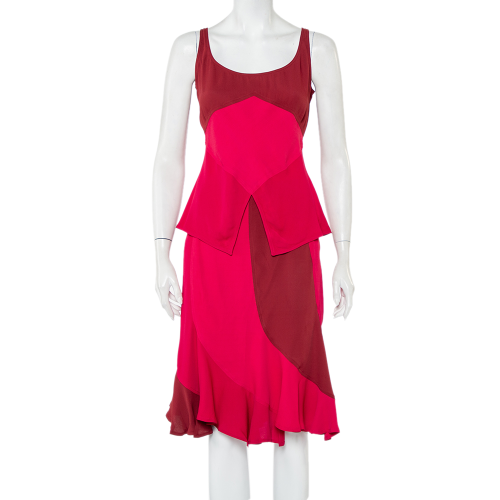 Yves Saint Laurent Rive Gauche Vintage Two Tone Paneled Crepe Tank Top & Skirt Set S, Suits - Luxury Closet catalog