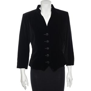 Saint Laurent Black Velvet Button Front Jacket L, Coats & Jackets - Luxury Closet catalog