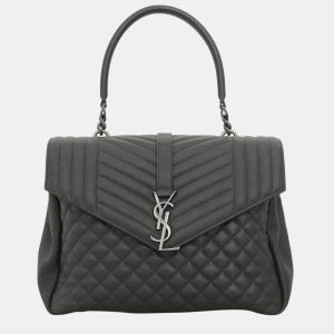 Saint Laurent Dark Grey Monogram College Bag, Satchels - Luxury Closet catalog