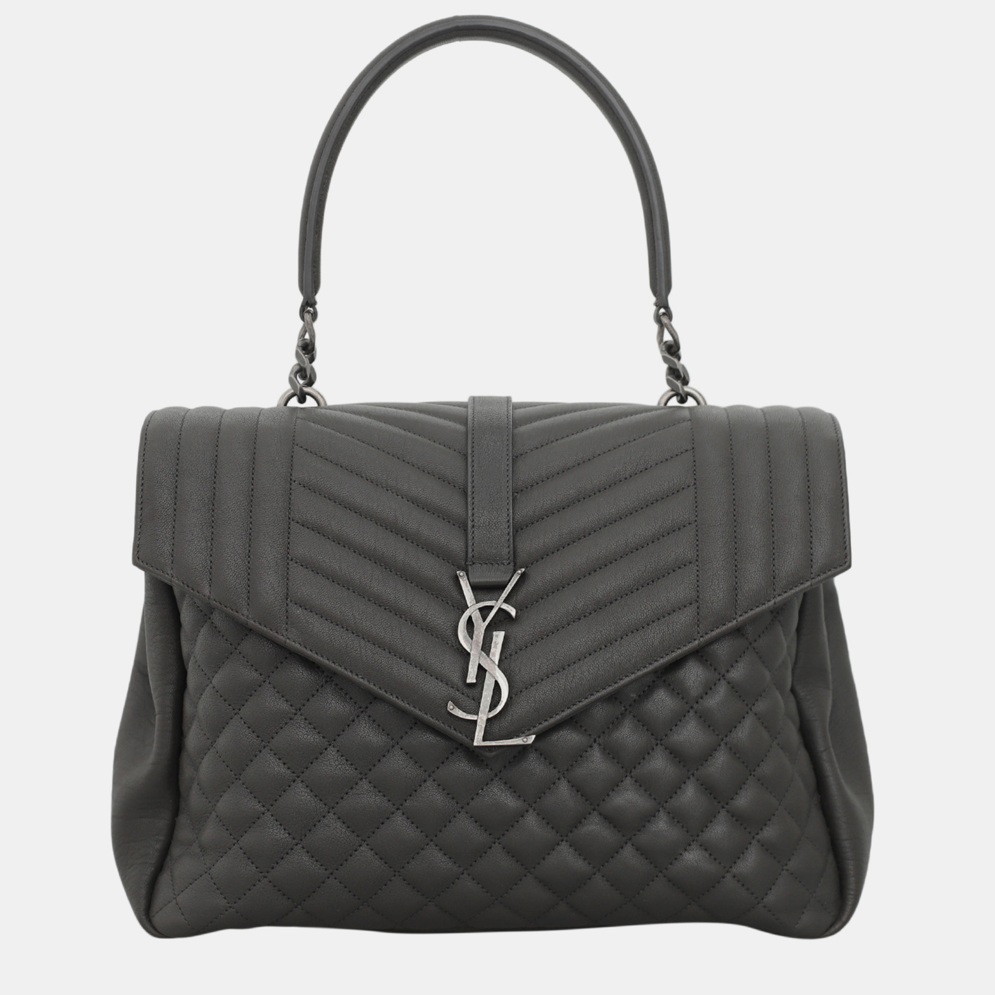 Saint Laurent Dark Grey Monogram College Bag, Satchels - Luxury Closet catalog