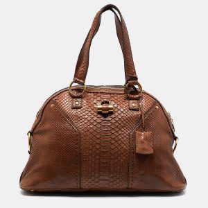 Saint Laurent Brown Python Large Muse Bag, Satchels - Luxury Closet catalog