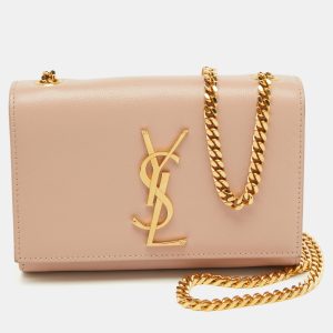 Saint Laurent Poudre Beige Grain Leather Small Kate Shoulder Bag, Shoulder Bags - Luxury Closet catalog