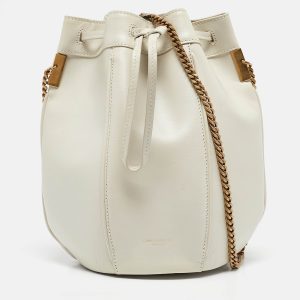 Saint Laurent Off White Leather Small Talitha Bucket Bag, Handbags - Luxury Closet catalog