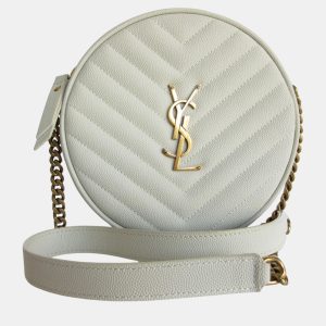 Saint Laurent Ivory Leather Shoulder Bag, Shoulder Bags - Luxury Closet catalog