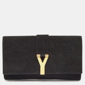 Saint Laurent Textured Suede Y Line Clutch, Clutches & Special Occasion Bags - Luxury Closet catalog