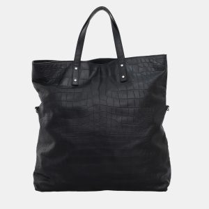 Saint Laurent Paris Black Crocodile Embossed Leather Tote Bag, Tote Handbags - Luxury Closet catalog
